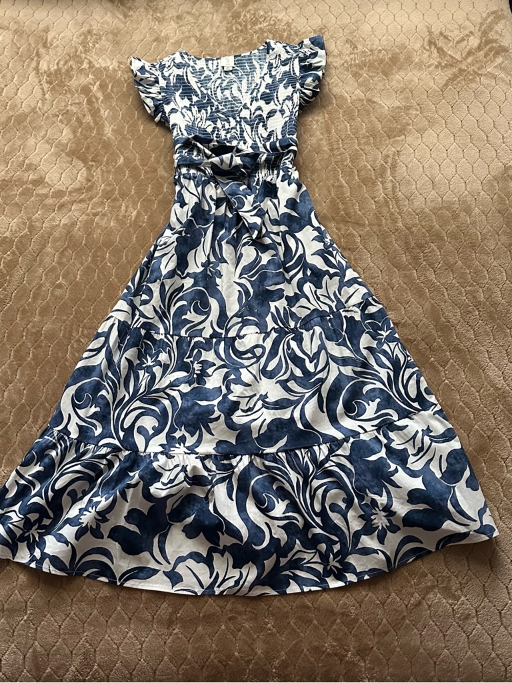 Floral Cap Sleeve Maxi Dress